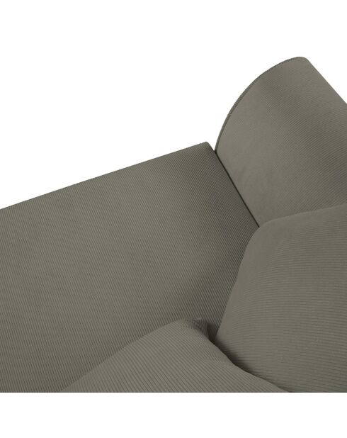 Canapé Quince Velours côtelé 3 Places gris clair - 182x92x80 cm