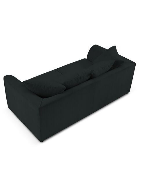 Canapé Quince Velours côtelé 3 Places noir - 182x92x80 cm