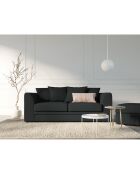 Canapé Quince Velours côtelé 3 Places noir - 182x92x80 cm