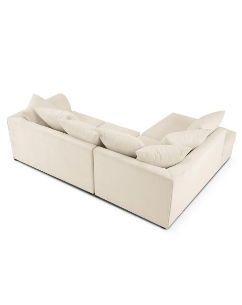 Canapé d'angle Gauche Quince Velours côtelé 4 Places beige clair - 221x171x80 cm