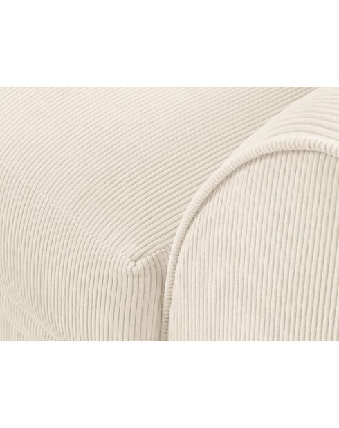 Canapé d'angle Gauche Quince Velours côtelé 4 Places beige clair - 221x171x80 cm