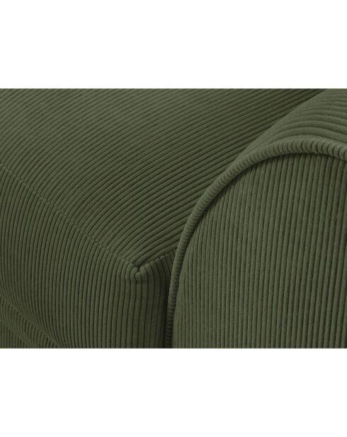 Canapé d'angle Gauche Quince Velours côtelé 4 Places vert - 221x171x80 cm