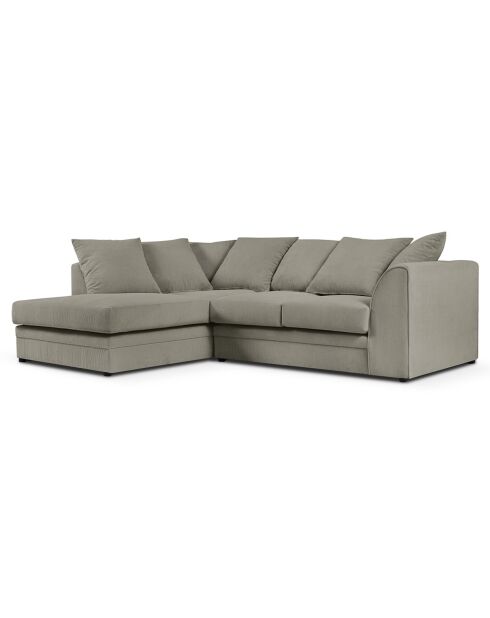 Canapé d'angle Gauche Quince Velours côtelé 4 Places gris clair - 221x171x80 cm
