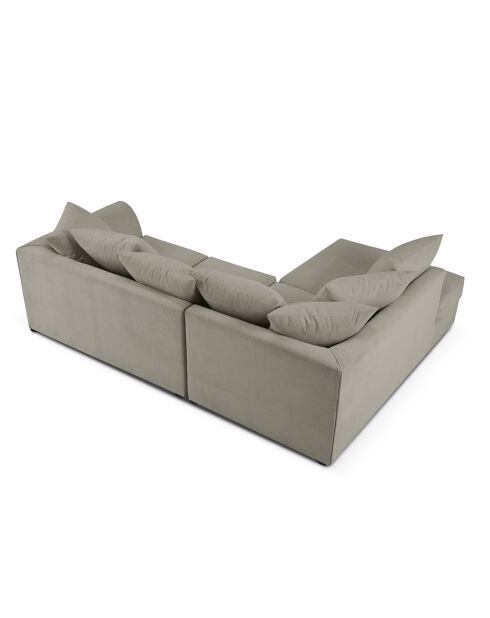 Canapé d'angle Gauche Quince Velours côtelé 4 Places gris clair - 221x171x80 cm