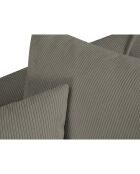 Canapé d'angle Gauche Quince Velours côtelé 4 Places gris clair - 221x171x80 cm