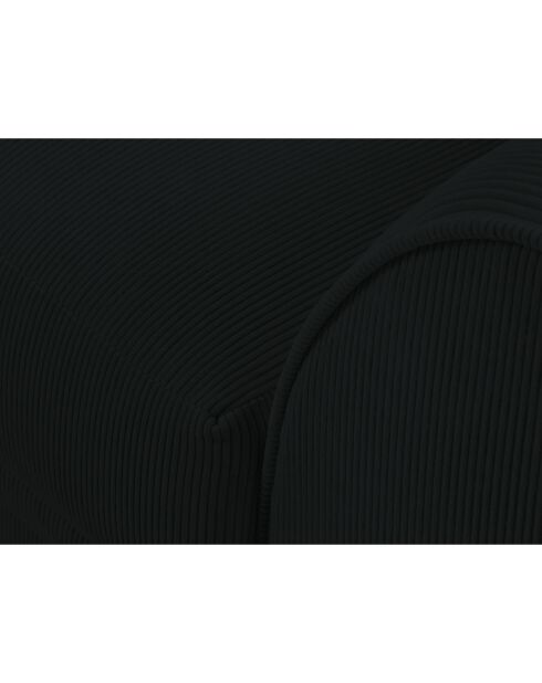 Canapé d'angle Gauche Quince Velours côtelé 4 Places noir - 221x171x80 cm