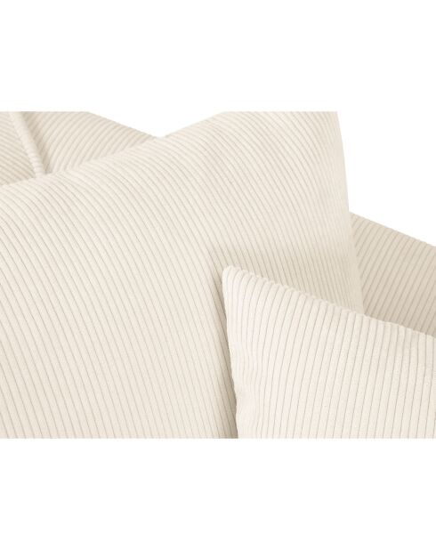 Canapé d'angle Droit Quince Velours côtelé 4 Places beige clair - 221x171x80 cm