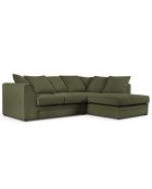 Canapé d'angle Droit Quince Velours côtelé 4 Places vert - 221x171x80 cm