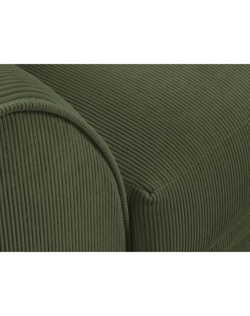 Canapé d'angle Droit Quince Velours côtelé 4 Places vert - 221x171x80 cm
