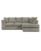 Canapé d'angle Droit Quince Velours côtelé 4 Places gris clair - 221x171x80 cm