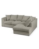 Canapé d'angle Droit Quince Velours côtelé 4 Places gris clair - 221x171x80 cm