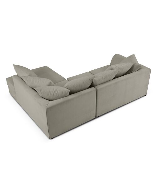 Canapé d'angle Droit Quince Velours côtelé 4 Places gris clair - 221x171x80 cm