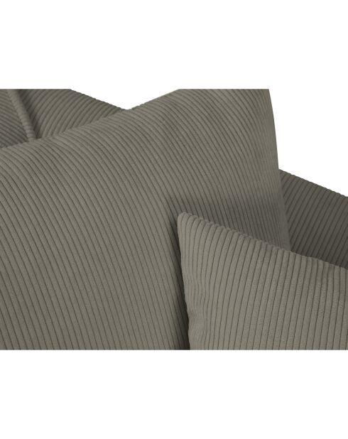 Canapé d'angle Droit Quince Velours côtelé 4 Places gris clair - 221x171x80 cm