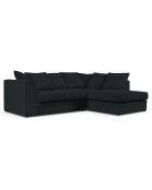 Canapé d'angle Droit Quince Velours côtelé 4 Places noir - 221x171x80 cm