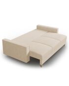 Canapé Convertible avec Coffre Cartadera Velours côtelé 3 Places beige - 222x100x92 cm