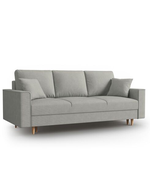Canapé Convertible avec Coffre Cartadera Velours côtelé 3 Places gris clair - 222x100x92 cm