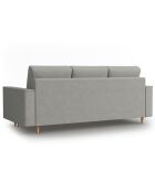 Canapé Convertible avec Coffre Cartadera Velours côtelé 3 Places gris clair - 222x100x92 cm