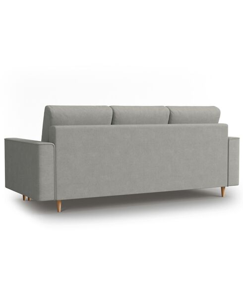 Canapé Convertible avec Coffre Cartadera Velours côtelé 3 Places gris clair - 222x100x92 cm