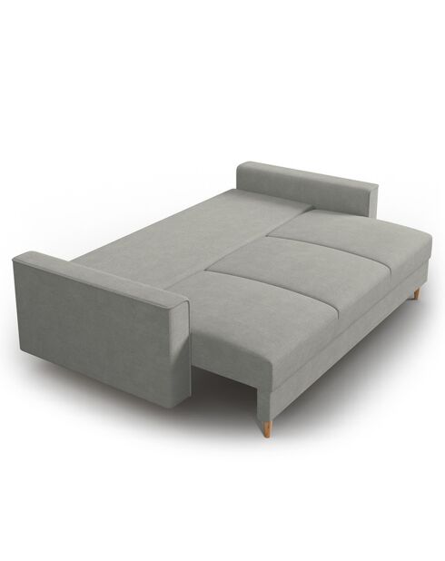 Canapé Convertible avec Coffre Cartadera Velours côtelé 3 Places gris clair - 222x100x92 cm