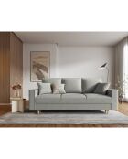Canapé Convertible avec Coffre Cartadera Velours côtelé 3 Places gris clair - 222x100x92 cm