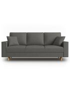 Canapé Convertible avec Coffre Cartadera Velours côtelé 3 Places gris - 222x100x92 cm