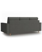 Canapé Convertible avec Coffre Cartadera Velours côtelé 3 Places gris - 222x100x92 cm