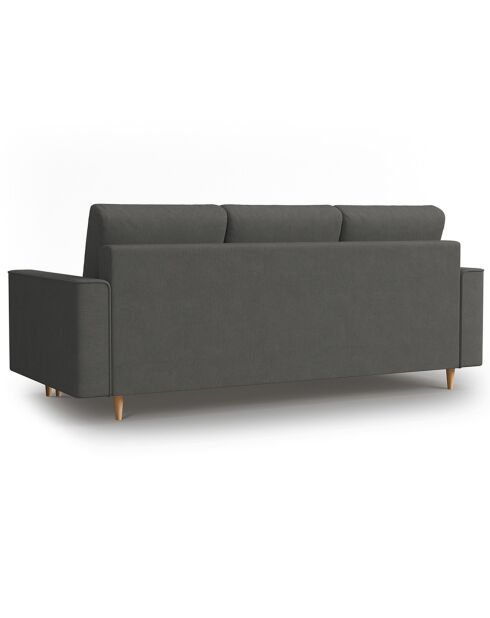 Canapé Convertible avec Coffre Cartadera Velours côtelé 3 Places gris - 222x100x92 cm