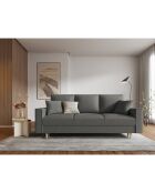 Canapé Convertible avec Coffre Cartadera Velours côtelé 3 Places gris - 222x100x92 cm