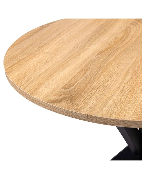 Table Repas Ronde Pieds Spider bois/noir - 80x80x75 cm