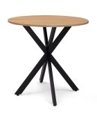 Table Repas Ronde Pieds Spider bois/noir - 80x80x75 cm