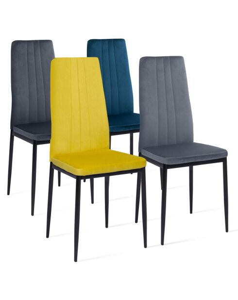 4 Chaises Jade multicolores - 39x41.5x96 cm