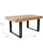 Table Repas Brixton bois/noir - 160x90x78 cm