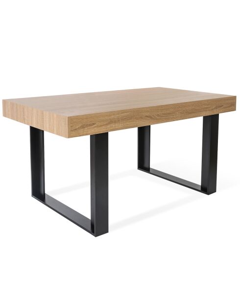 Table Repas Brixton bois/noir - 160x90x78 cm