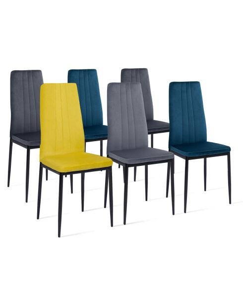 6 Chaises Jade multicolores - 39x41.5x96 cm