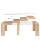 Console Extensible Nora bois - 235x90x75 cm