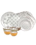 Sasebo Tafelset aus grauem Porzellan, 18-teilig