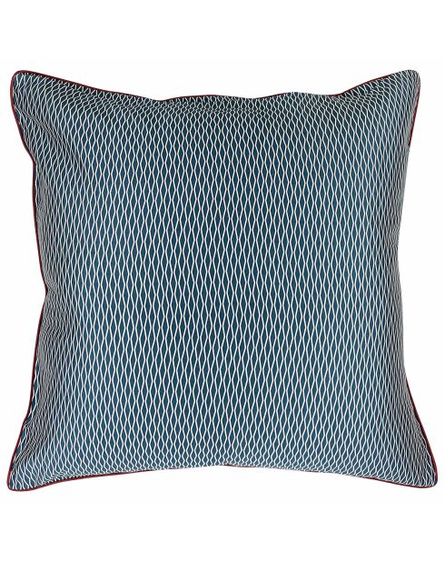 Parure housse de couette 100% Percale de Coton Lilibert bleu/blanc