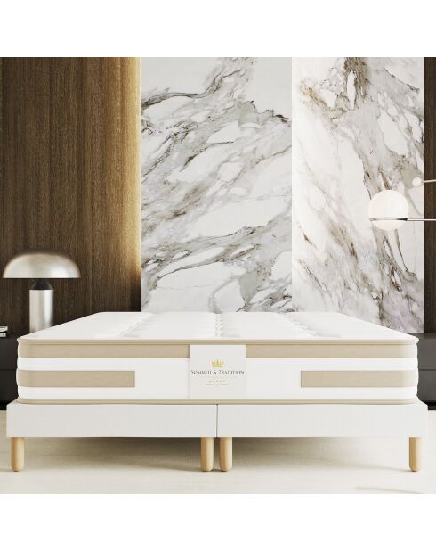 Amerigo Matratzenset mit 2 Lattenrosten, 160 x 200 cm, Weiß