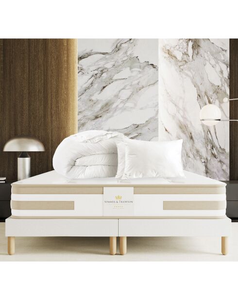 Pack Prêt à dormir 2 Sommiers Amerigo blanc - 160x200 cm