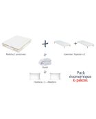 Pack Prêt à dormir 2 Sommiers Amerigo blanc - 180x200 cm