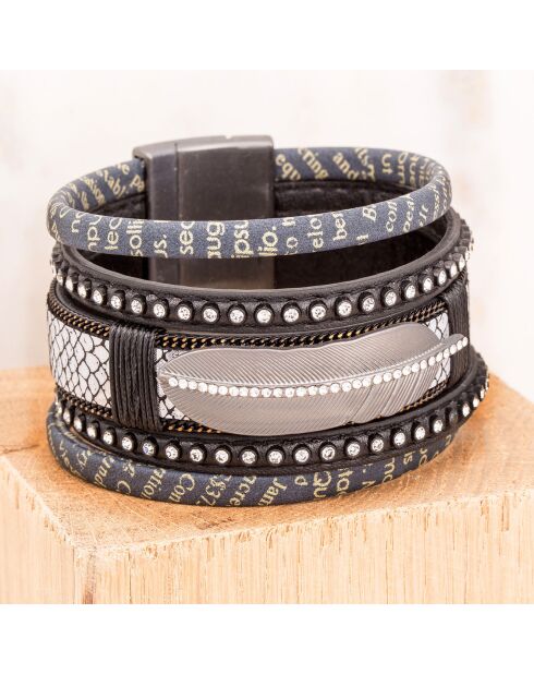 Brazalete Nativo plateado/gris