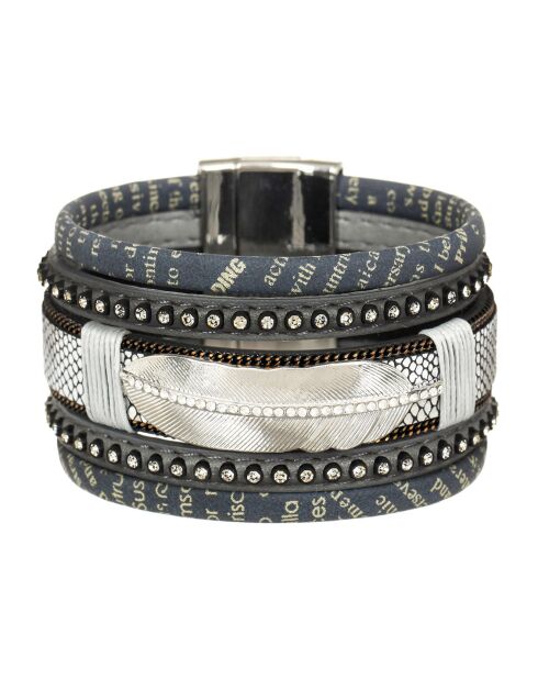 Brazalete Nativo plateado/gris