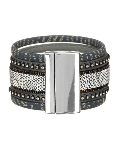 Brazalete Nativo plateado/gris