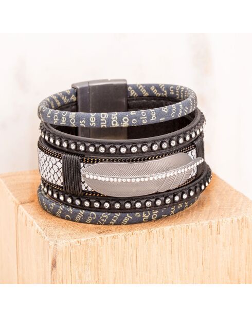 Brazalete Nativo plateado/gris