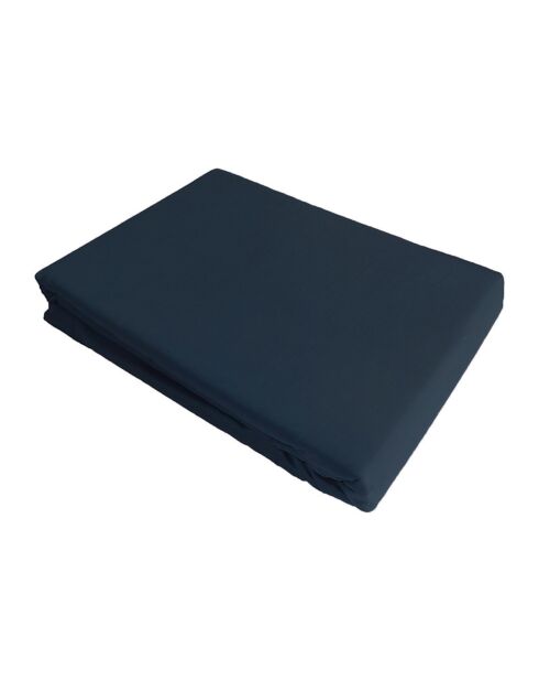 Plat laken van 100% blauw katoensatijn