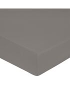 Drap housse 100% Satin de Coton gris