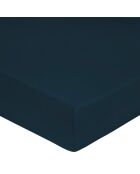Spannbetttuch aus 100% blauem Baumwollsatin