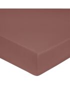 Drap housse 100% Satin de Coton vieux rose