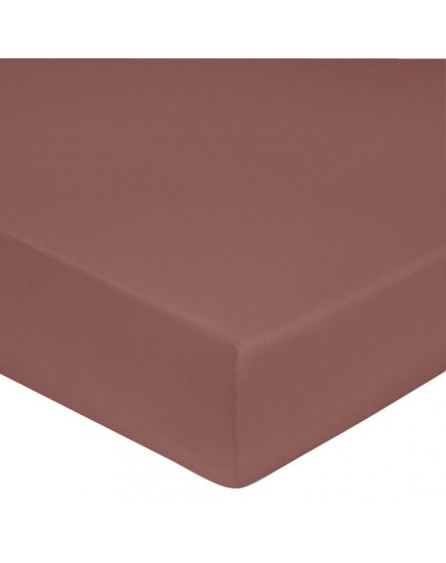 Drap housse 100% Satin de Coton vieux rose