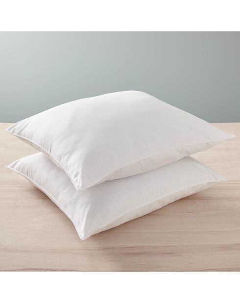 2 Oreillers Polycoton Confort blancs